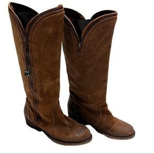 Bronx Brown Suede Knee-High Boots
